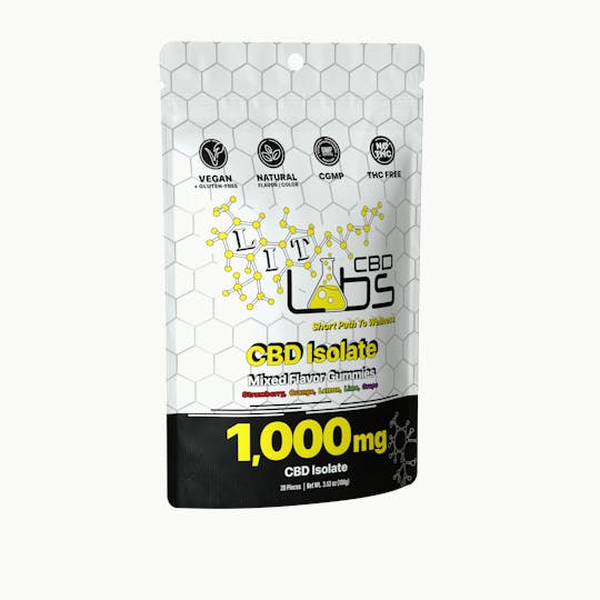 Lit Labs - CBD ISOLATE (NO THC) - Mixed Flavor Gummy 1,000mg (20 pcs) - 1