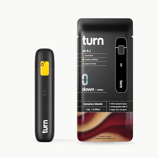 turn - 1.0g AIO | pb & j | botanica blends | down | - 1