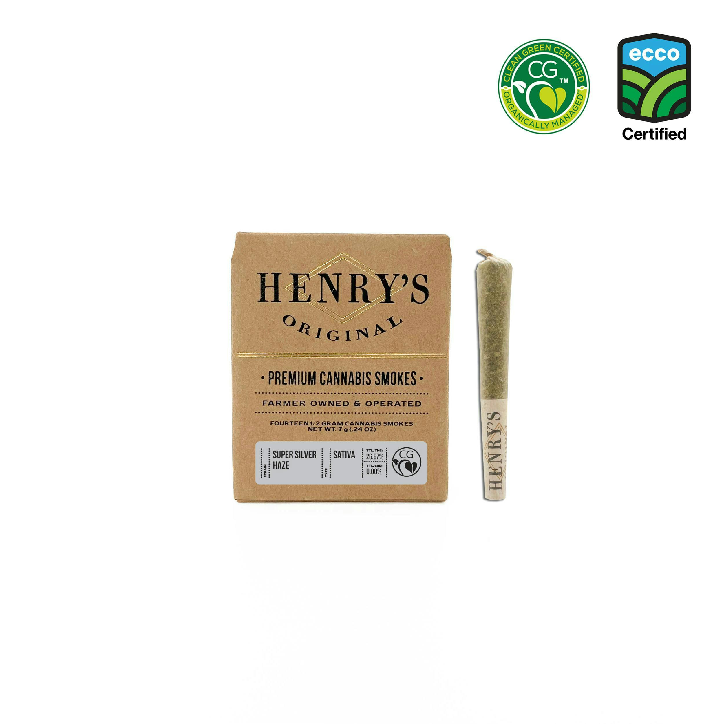 Henry's Original - Henry's Original | Super Silver Haze | Joints | 0.5g each | 14pk - 1