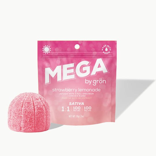 Grön Edibles - 1:1 Strawberry Lemonade Mega - Sativa - 1