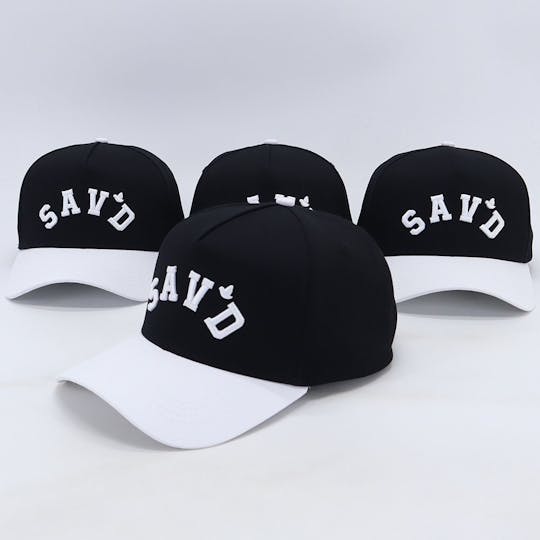 Bak'd - Sav'd Classic Snapback Hat -Black/White - 1