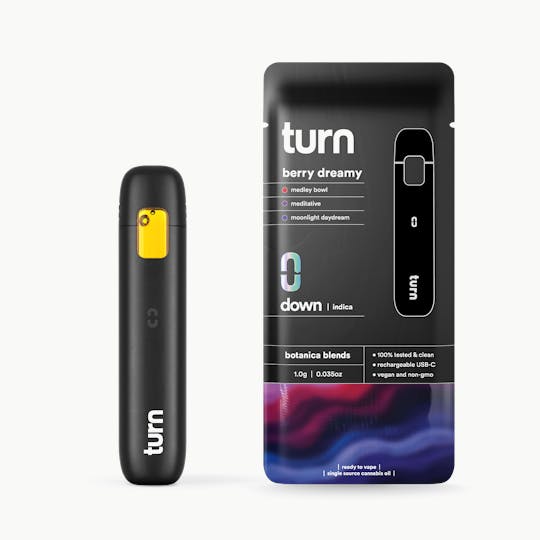 turn - 1.0g AIO | berry dreamy | botanica blends | down | - 1