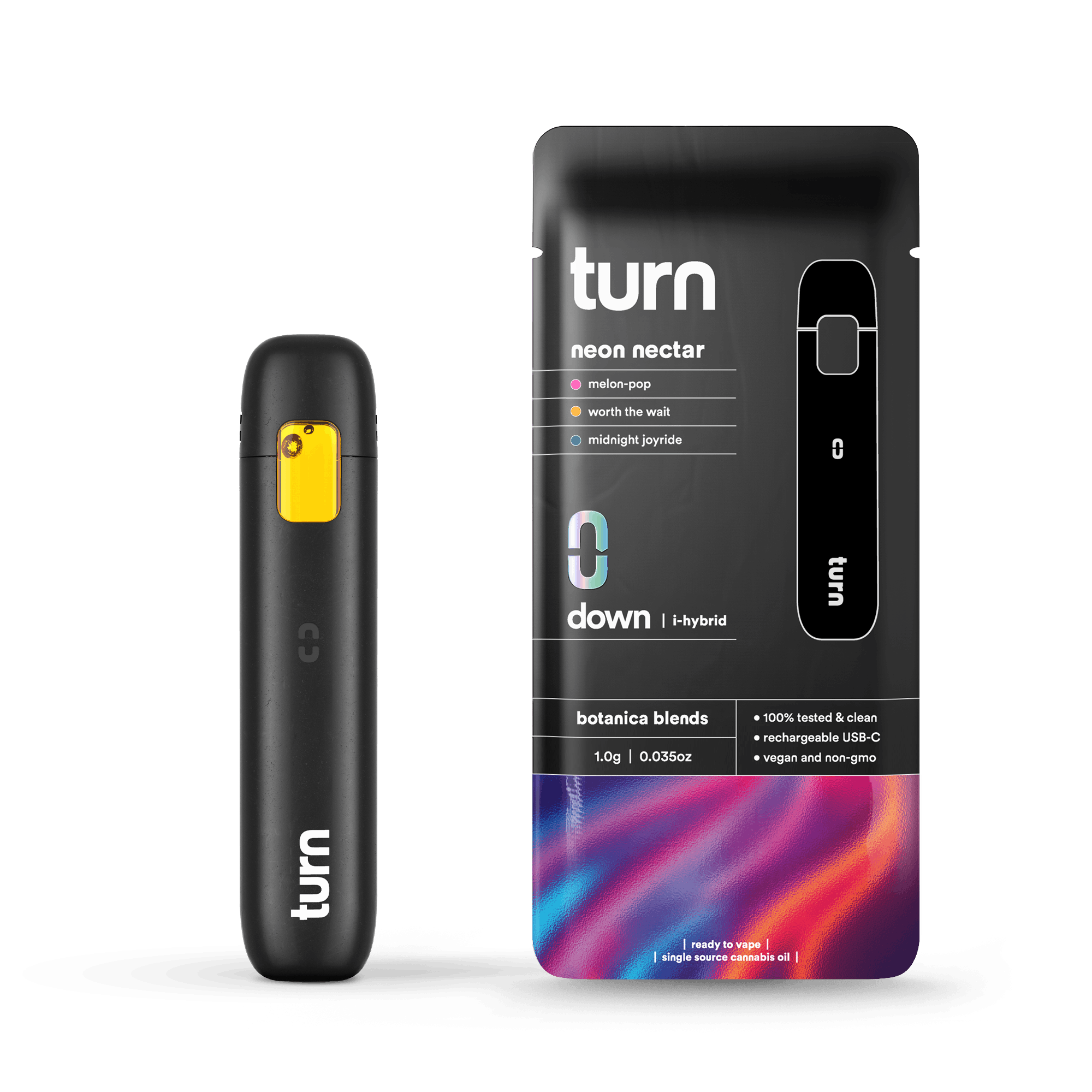 turn - 1.0g AIO | neon nectar | botanica blends | down | - 1