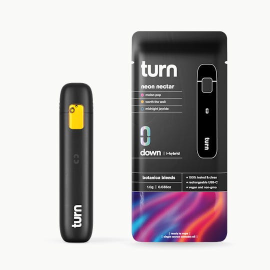 turn - 1.0g AIO | neon nectar | botanica blends | down | - 1