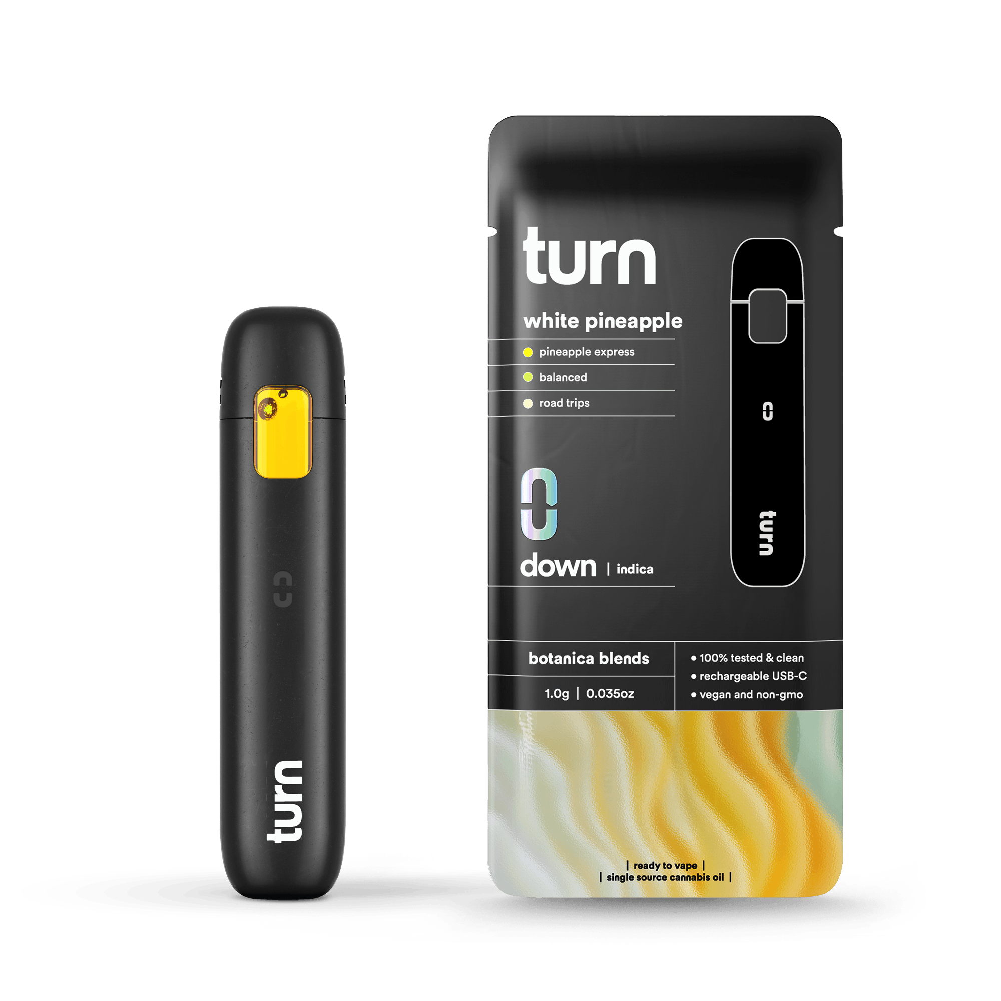 turn - 1.0g AIO | white gummy bear | botanica blends | down | - 1