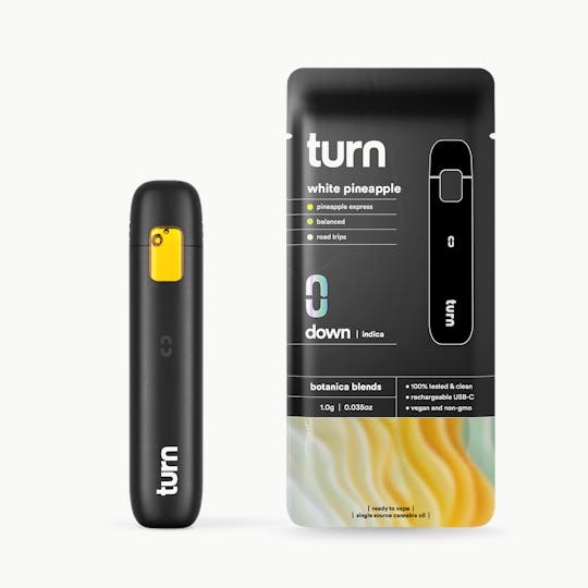turn - 1.0g AIO | white gummy bear | botanica blends | down | - 1