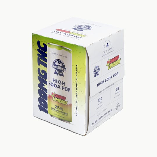 Pabst (PBR) - PABST | PBR Cannabis Infused High Soda Pop - Cherry Limeade | 25mg | 4 pack - 1