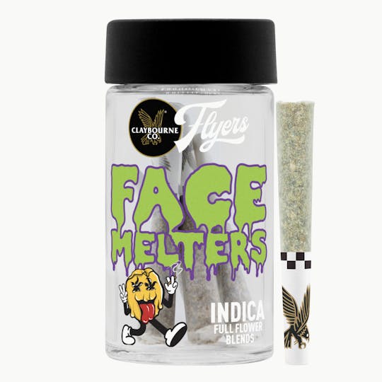 Claybourne Co. - Face Melters Indica (3.5g) - Flyers Blends Pre-Rolls - 1