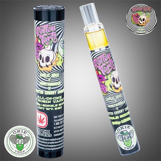 Okie TSGP - Rotten Tartz - 90µ-159µ - 0.5g Disposable Live Rosin Cart - 1