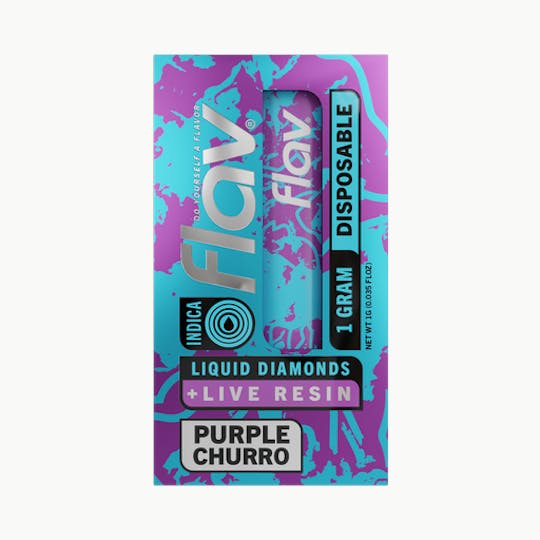 Flav - Purple Churro - Live Resin + Liquid Diamonds - Disposable | 1G - 1
