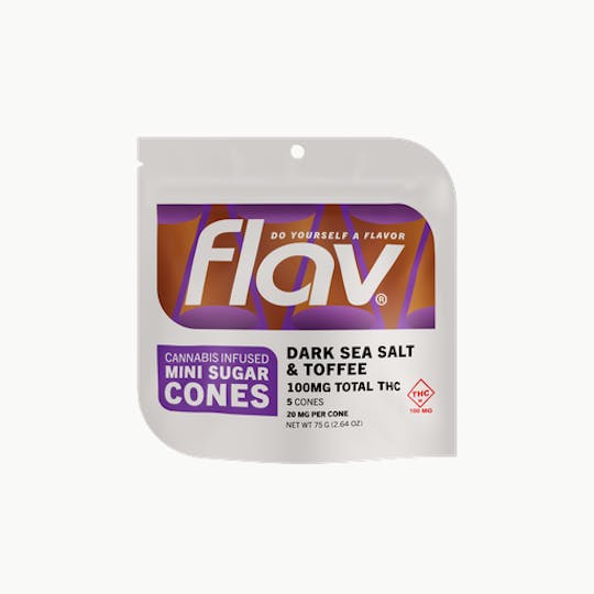 Flav - Dark Sea Salt & Toffee Cones - 100mg | 5 pack | 20mg - 1
