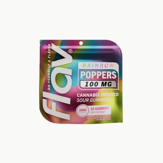 Flav - Rainbow Poppers - Sour Gummies - 100mg - 1