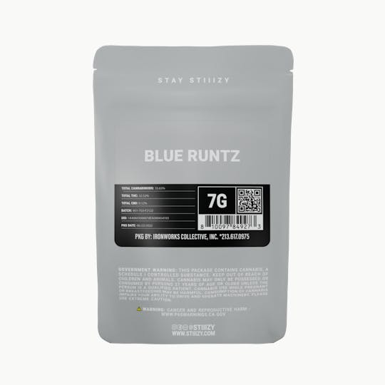 STIIIZY - - BLUE RUNTZ - 7G Grey Label Mylar - 1