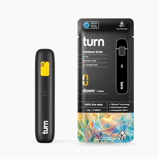 turn - 1.0g AIO | rainbow brite | 100% live resin | down | - 1