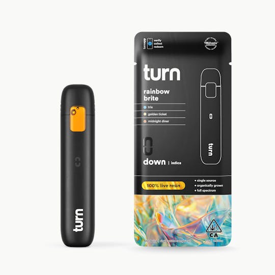 turn - 1.0g AIO | rainbow brite | 100% live resin | down | - 1
