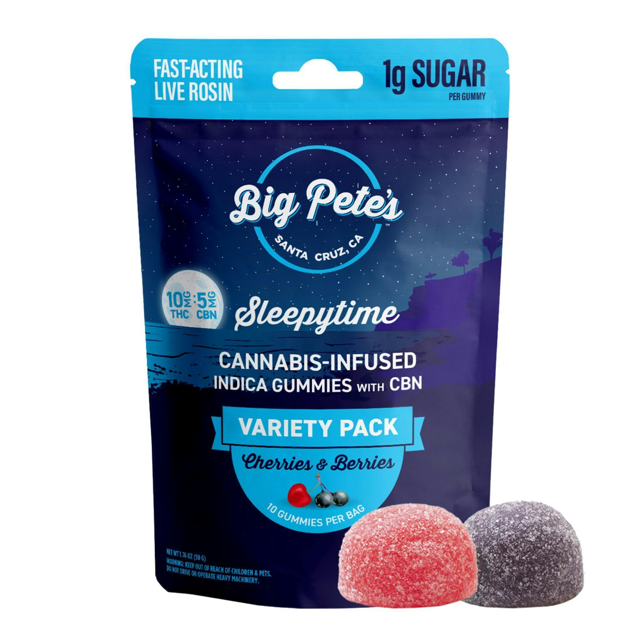 Big Pete's Treats - Cherries & Berries Sleepytime Fast-Acting Gummies - THC/CBN, 10pk (Indica) - 1
