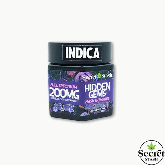 Secret Stash - Hidden Gems | Hash | Grape| Indica | 200mg - 1
