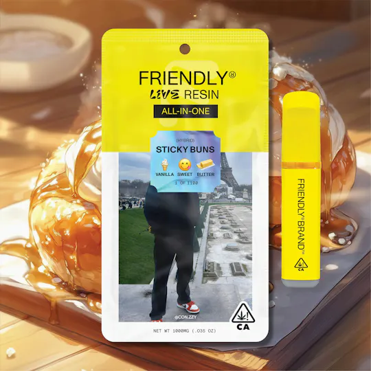 Friendly Brand - Friendly Brand | Sticky Buns | Live Resin AIO | 1g - 1