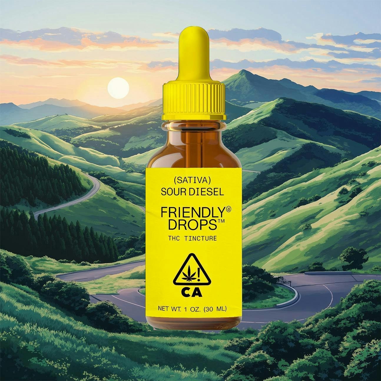 Friendly Brand - Friendly Brand | Friendly Drops | Sour Diesel | Tinctures | 1000mg | 30ml - 1