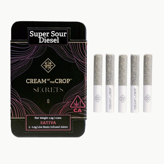 Cream of the Crop - COTC Secrets | Super Sour Diesel | Premium Infused Prerolls | 2.5g - 1