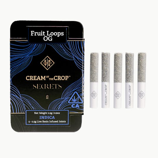 Cream of the Crop - COTC Secrets | Fruit Loops OG | Premium Infused Prerolls | 2.5g - 1