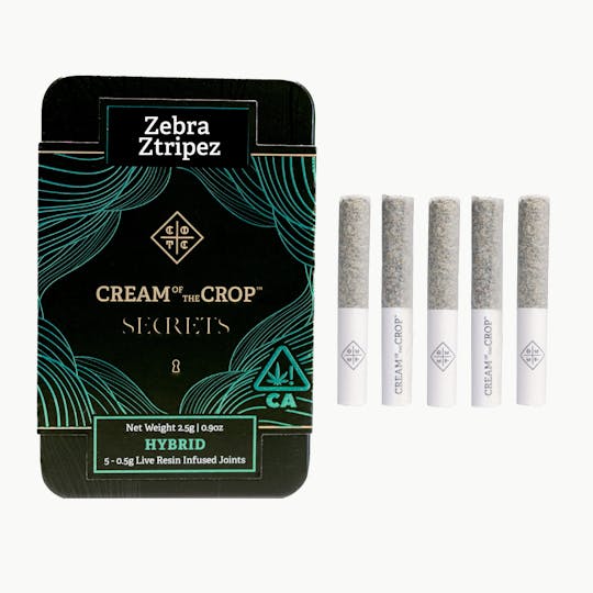 Cream of the Crop - COTC Secrets | Zebra Ztripez | Premium Infused Prerolls | 2.5g - 1