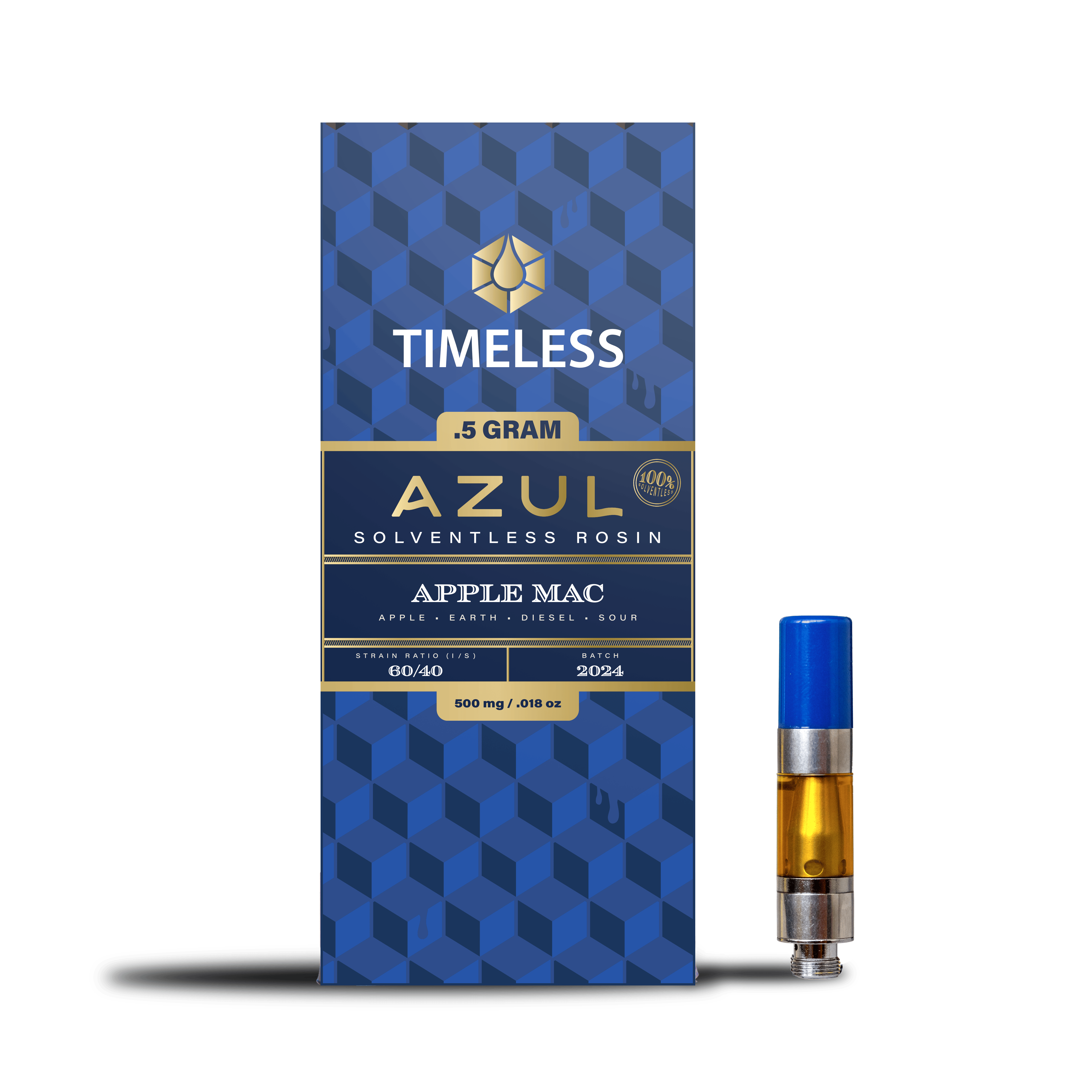 Timeless Vapes - Apple MAC | AZUL Live Rosin Cartridge | 0.5g - 1