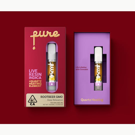 Pure Vape - Pure Live Resin 1g Cartridge - Rootbeer GMO - Indica - 1