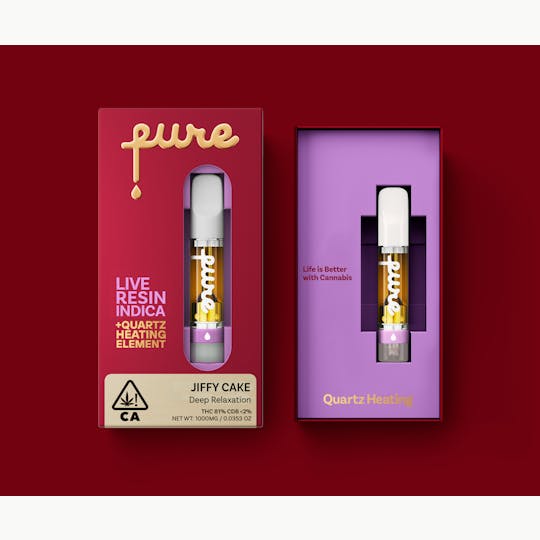 Pure Vape - Pure Live Resin 1g Cartridge - Jiffy Cake - Indica - 1