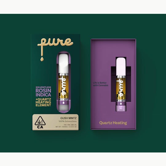 Pure Vape - Pure Live Rosin 1g Cartridge - Gush Mintz - Indica - 1