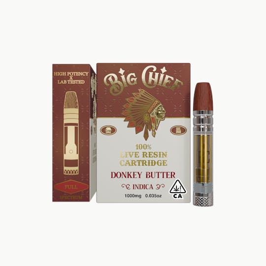 Big Chief - DONKEY BUTTER - 100% Live Resin 1G Cartridge - 1