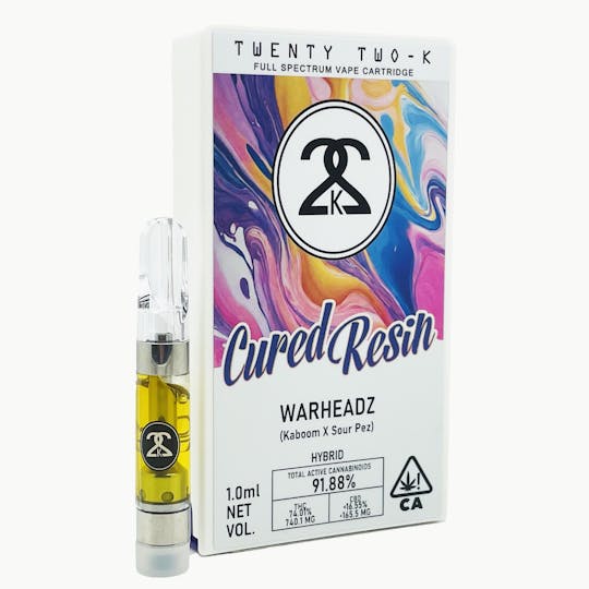 Twenty Two K / 22k - 22K - Cured Resin - Warheadz - 1.0ml Cartridge - 1