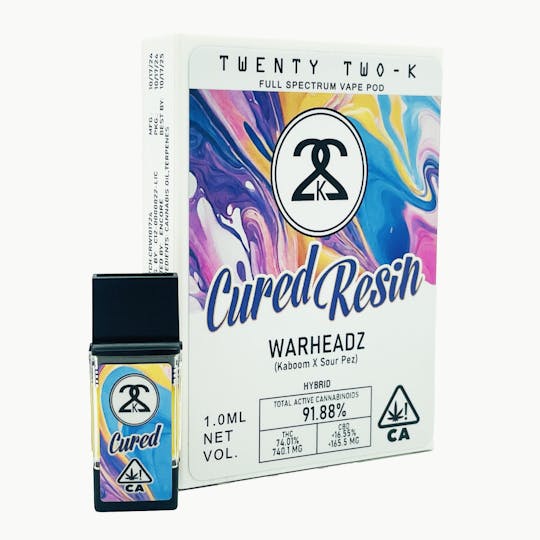 Twenty Two K / 22k - 22K - Cured Resin - Warheadz - 1.0ml POD - 1