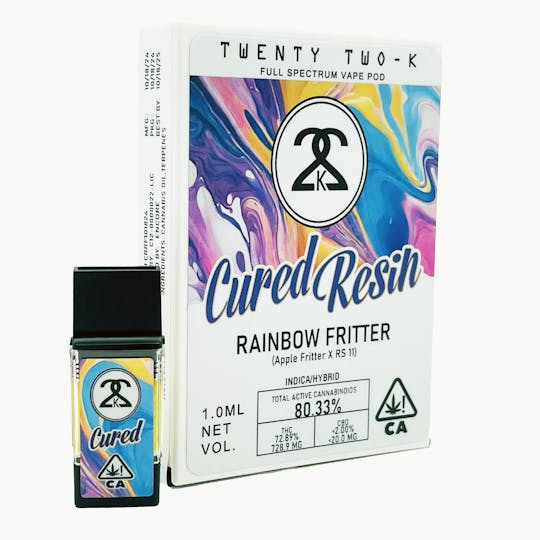 Twenty Two K / 22k - 22K - Cured Resin - Rainbow Fritter - 1.0ml POD - 1