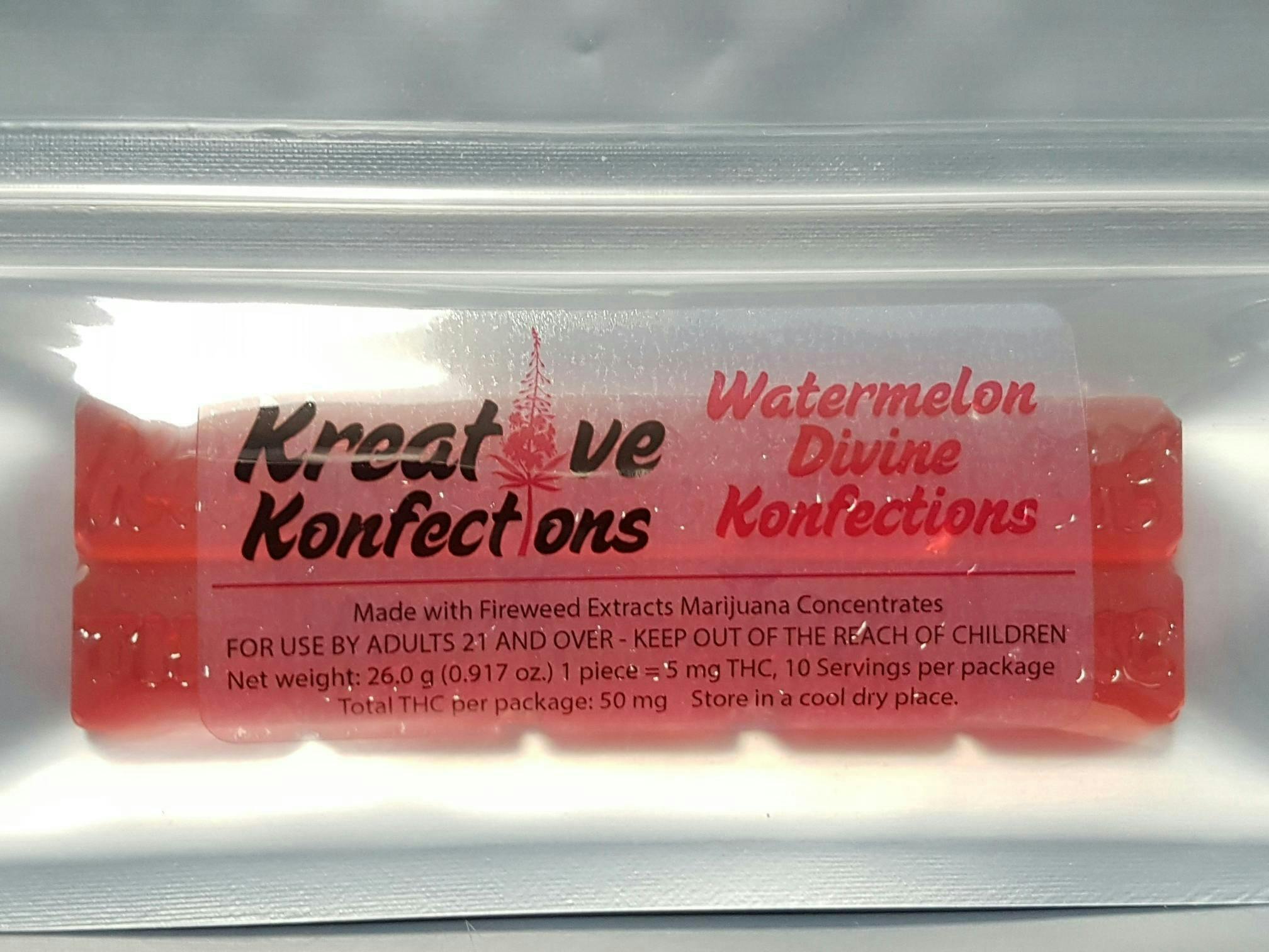 Kreative Konfections - Watermelon Divine Konfections | Sativa | 100mg | 10pk - 1