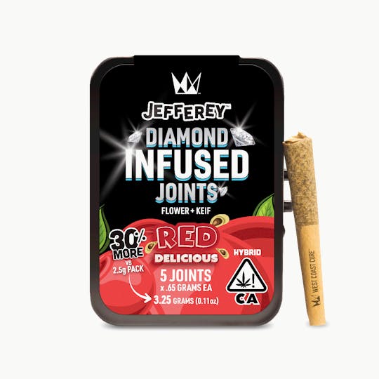 West Coast Cure - Red Delicious - Jefferey Infused Joint .65g 5 Pack - 1