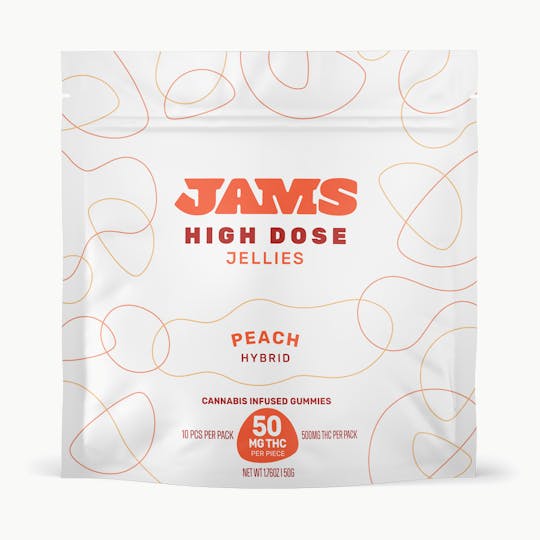 JAMS - High Dose Peach Jellies 500mg | 10pk - 1
