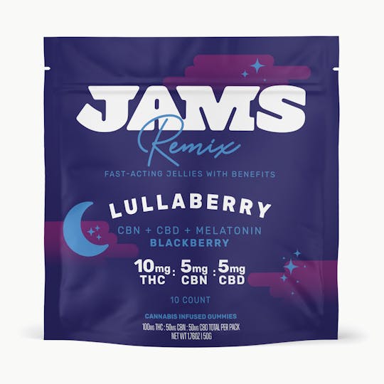 JAMS - Remix Fast-Acting Jellies - Lullaberry 2:1:1 THC:CBD:CBN 100mg | 10pk - 1