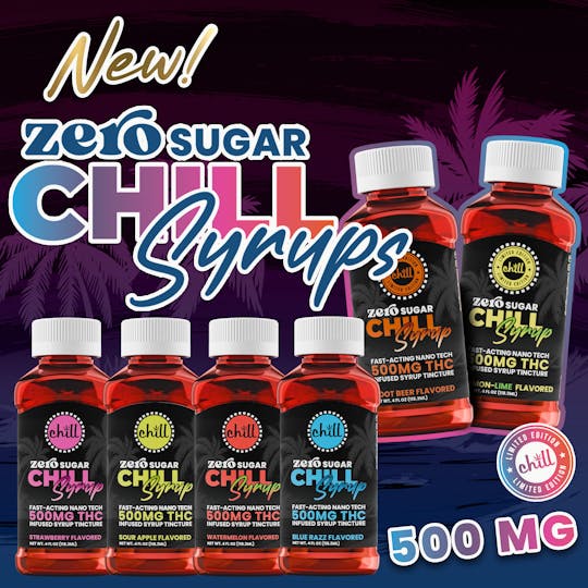 Chill Medicated - Lemon-Lime | ZERO Sugar 500mg THC Syrup Tincture | Chill Medicated | MED - 1