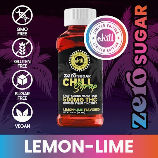 Chill Medicated - Lemon-Lime | ZERO Sugar 500mg THC Syrup Tincture | Chill Medicated | REC - 1