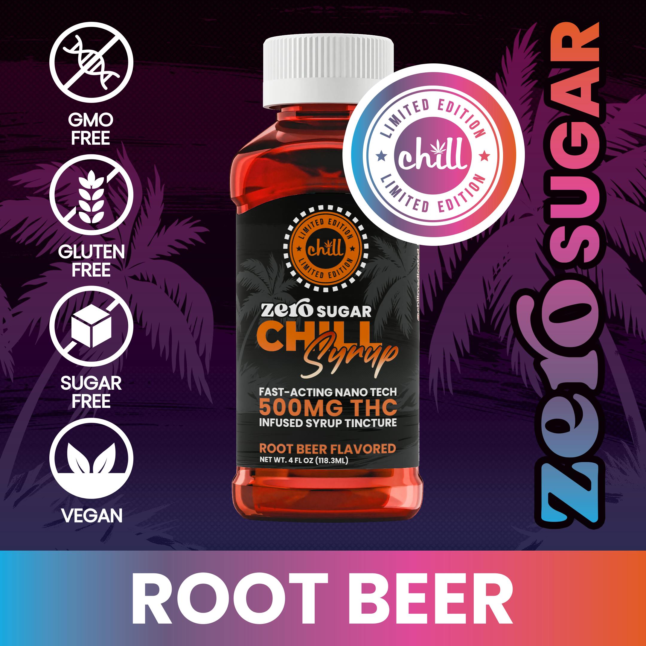 Chill Medicated - Root Beer | ZERO Sugar 500mg THC Syrup Tincture | Chill Medicated | REC - 1