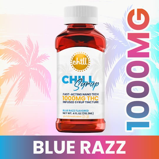 Chill Medicated - Blue Razz | 1000mg THC Syrup Tincture | Chill Medicated | MED - 1