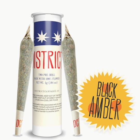 District Cannabis - Black Amber Pre-Roll Pack 2ct - 1