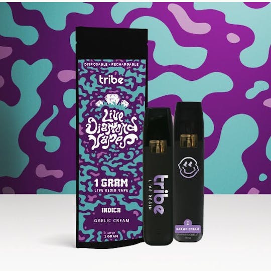 Tribe - Garlic Cream - Indica - Live Diamonds - Disposable Tank - 1g - 1