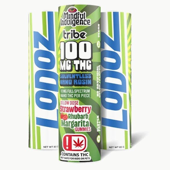 Tribe - Mindful Indulgence - LoDoz - Strawberry Rhubarb Margarita - 100mg - 1