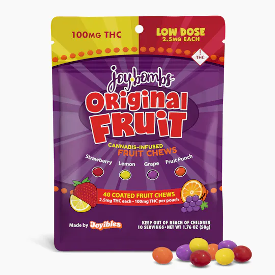 Joyibles - Joy Bombs Original Fruit - 100mg THC (40pk / 2.5mg THC ea) - 1