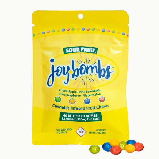 Joyibles - Joy Bombs Sour Fruit - 100mg THC (40pk / 2.5mg THC ea) - 1