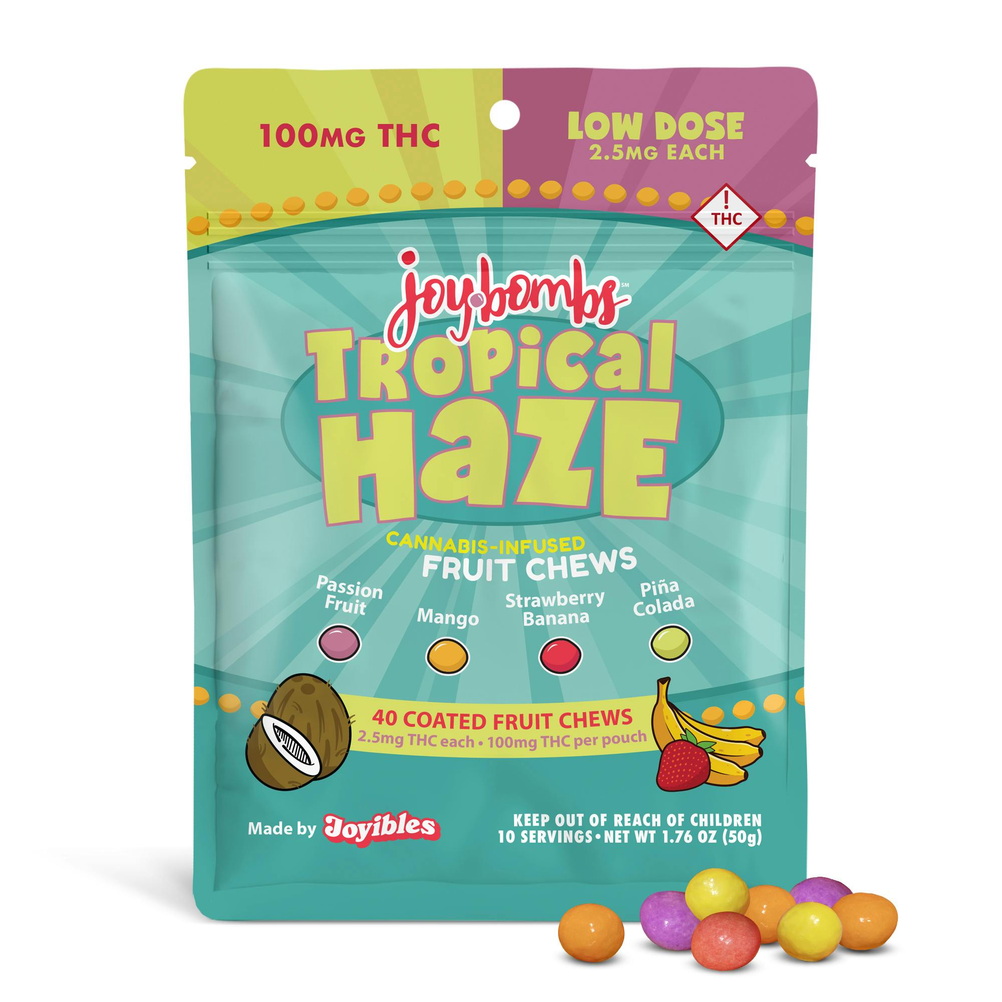 Joyibles - Joy Bombs Tropical Haze - 100mg THC (40pk / 2.5mg THC ea) - 1