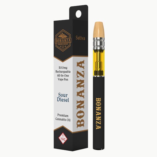 Bonanza Cannabis Company - 500 MG AIO Cartridge Sour Diesel - 1