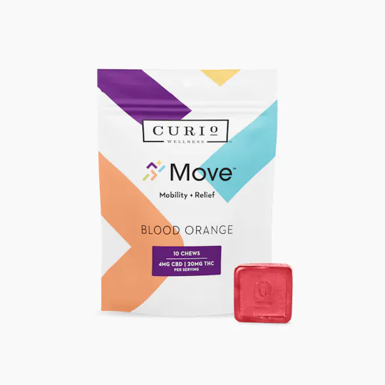 Curio Wellness - Missouri - Move | Blood Orange 20:4 Chews | 200mg | 10ct | 20mg/ea - 1